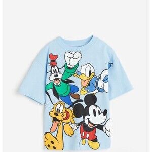 H&M Light Blue Disney Printed T-Shirt (Size 8/10 8-10Y)